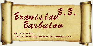 Branislav Barbulov vizit kartica